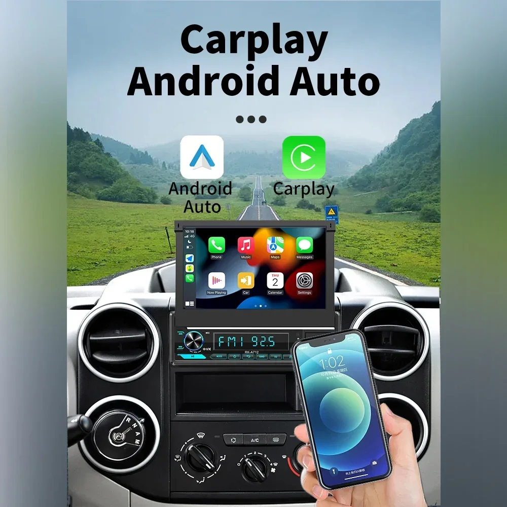 7-дюймовый выдвижной экран Android автомобильное мультимедиа 1 Din радио для Opel Senator B