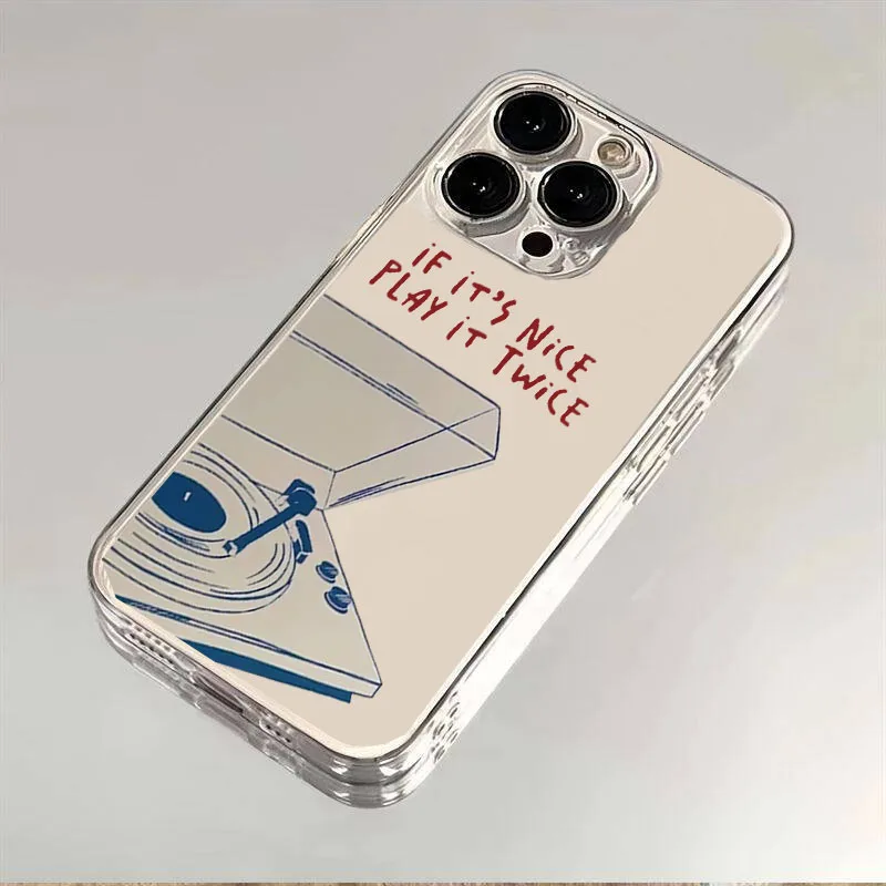 Фото Прозрачный чехол для телефона из ТПУ с дизайном Music Play It Twice для Oppo Reno15 Reno14 Reno13 Reno12 Reno11 Reno10 Reno8 Reno7 F Pro Plus 4G 5G №2