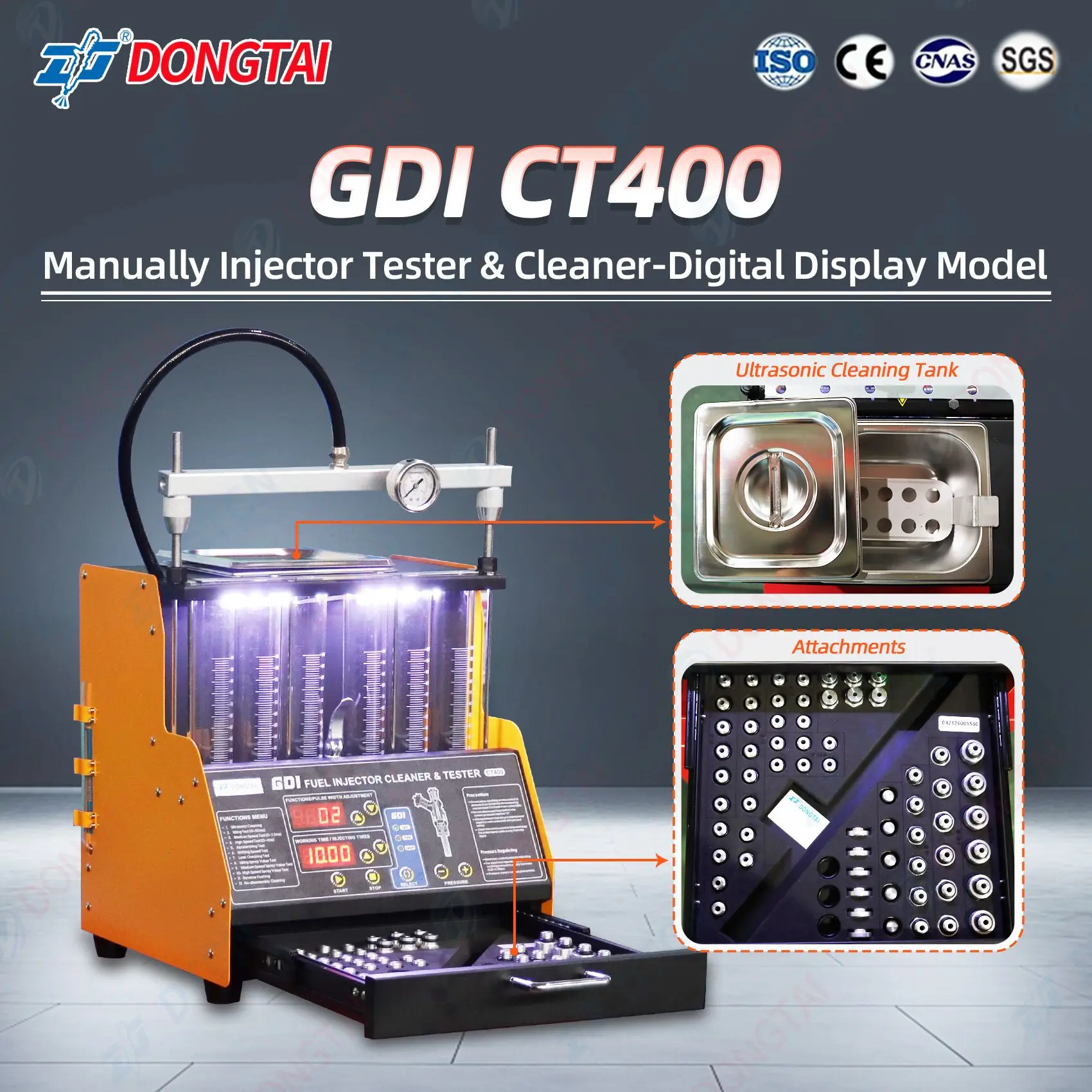 GDI-CT400 Ручной тестер и очиститель-цифровой дисплей Модель