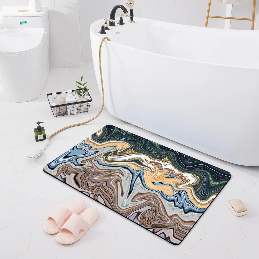 

Customized Modern Bathroom Absorbent Non-Slip Mat Home Entrance Doormat Bath Toilet Floor Shower Room Bathtub Rug Kitchen Carpet
