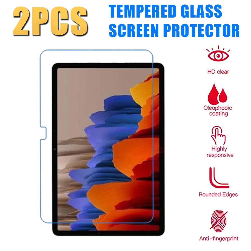 

2Pcs Tempered Glass for Samsung Galaxy Tab S7 T870 T875 SM-T870 SM-T875 Tablet Screen Protector Cover Full Coverage Screen