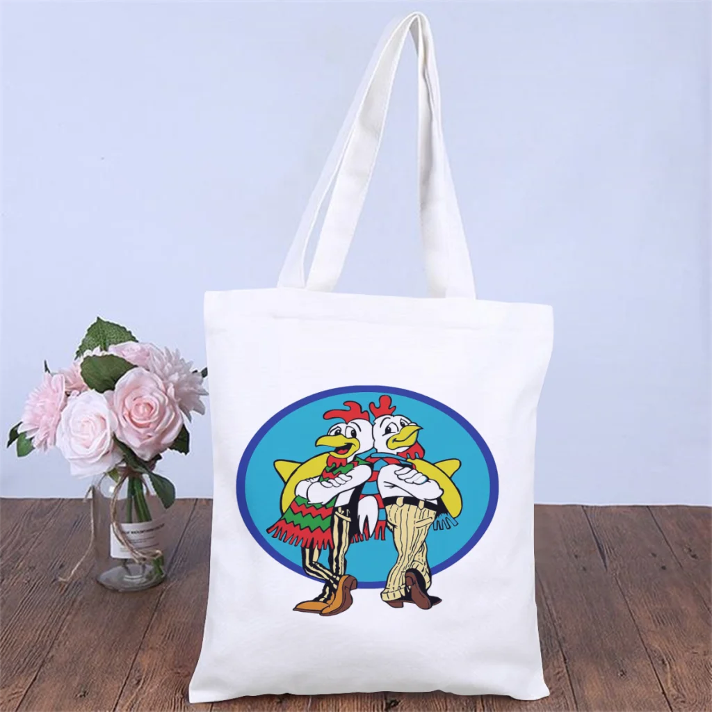 

Los Pollos HermanosHandbag Breaking Bad Walter White TV Show Shoulder Canvas Bags Adults Storage Pocket Shopper HandBag Tote Bag