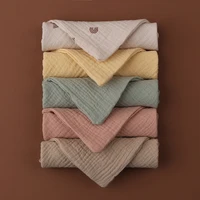 4 layer baby handkerchief soft absorbent gauze burp cloth kids wipe cloth newborn face towel bibs feeding bath towel