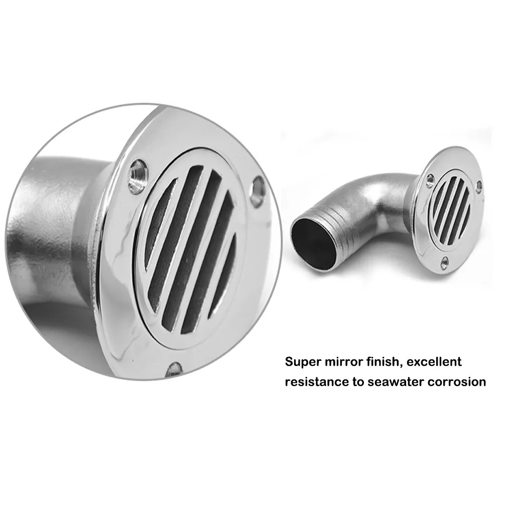 

Boat Floor Drain Cover Stainless Steel Small Scupper Bend Convenient Lightness Easy Installation Drainage Boats Fittings