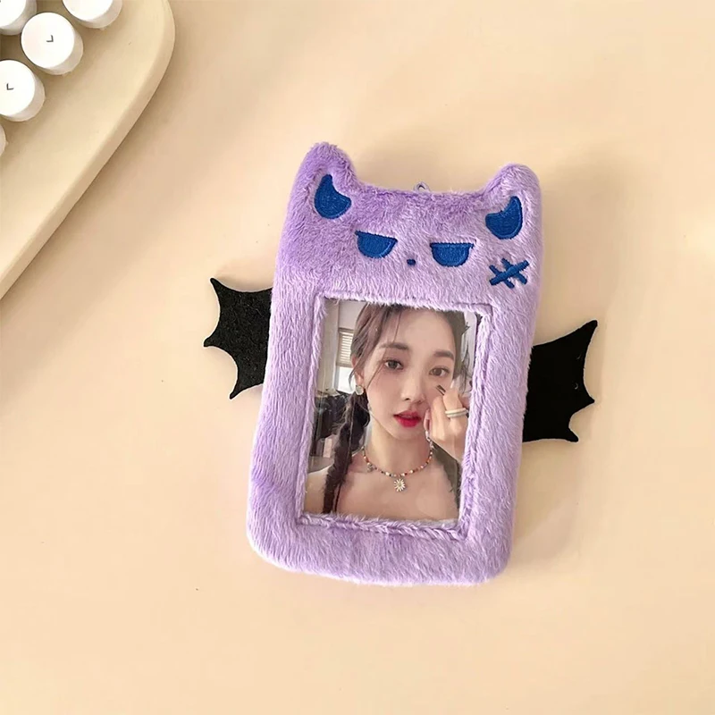 Плюшевый держатель для фотокарт Маленький дьявол брелок ключей Kpop еда карта