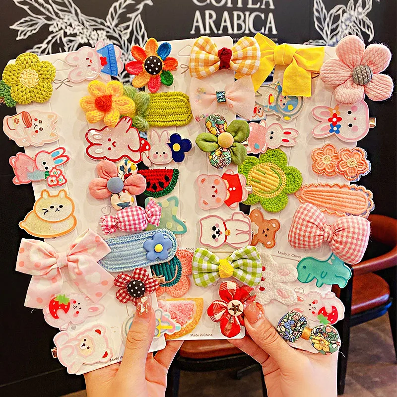 

10PCS/Set Girls Cute Cartoon Flower Animal Bow Hairpins Children Lovely Hair Decorate Barrettes Hair Clips Hair Accessories