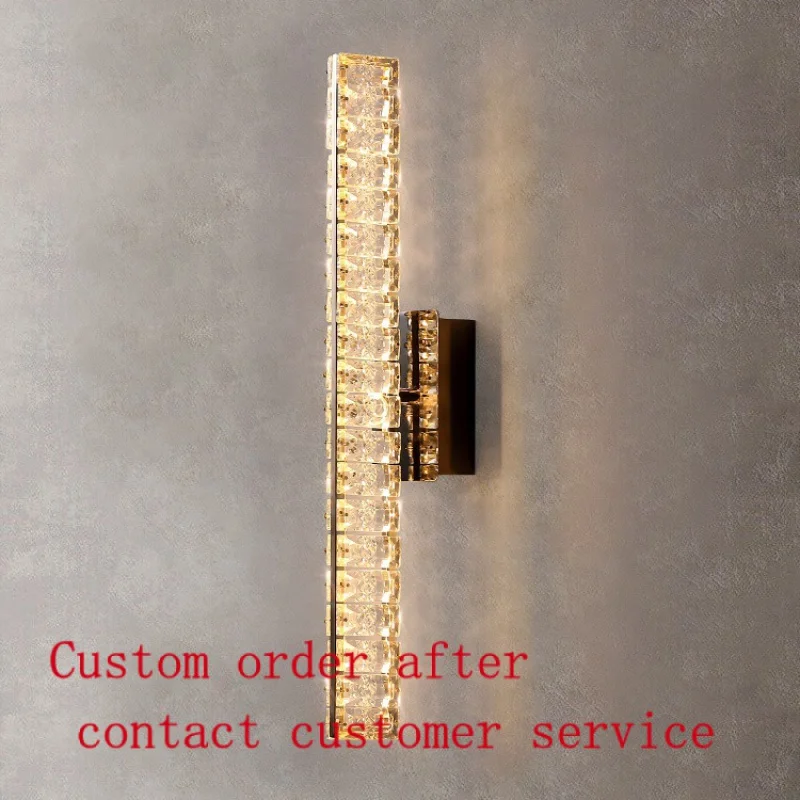 

Decorative Hotel Wall Mount Lamp Glass Modern Brass Vintage Luxury Indoor Crystal Wall Lamp for bedroom