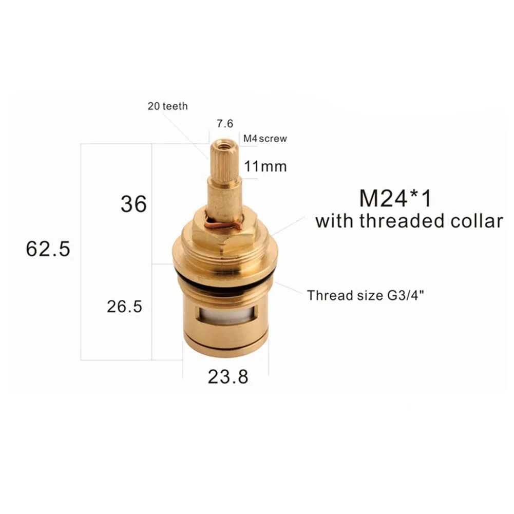 

1pcs Replacement Brass Ceramic Tap Valve Cartridge G3/4 Cartridges Gland Insert 20 Teeth Bathroom Faucet Accessory
