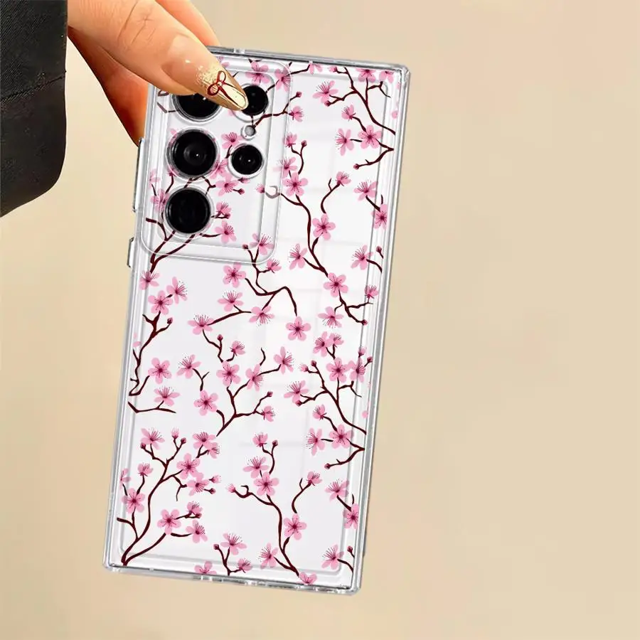 Фото Креативный чехол с цветами персика для Samsung Galaxy S26 S24 S23 Ultra S21 Note 20 Ultra 10 S25 Edge S22 FE S20 Plus №5