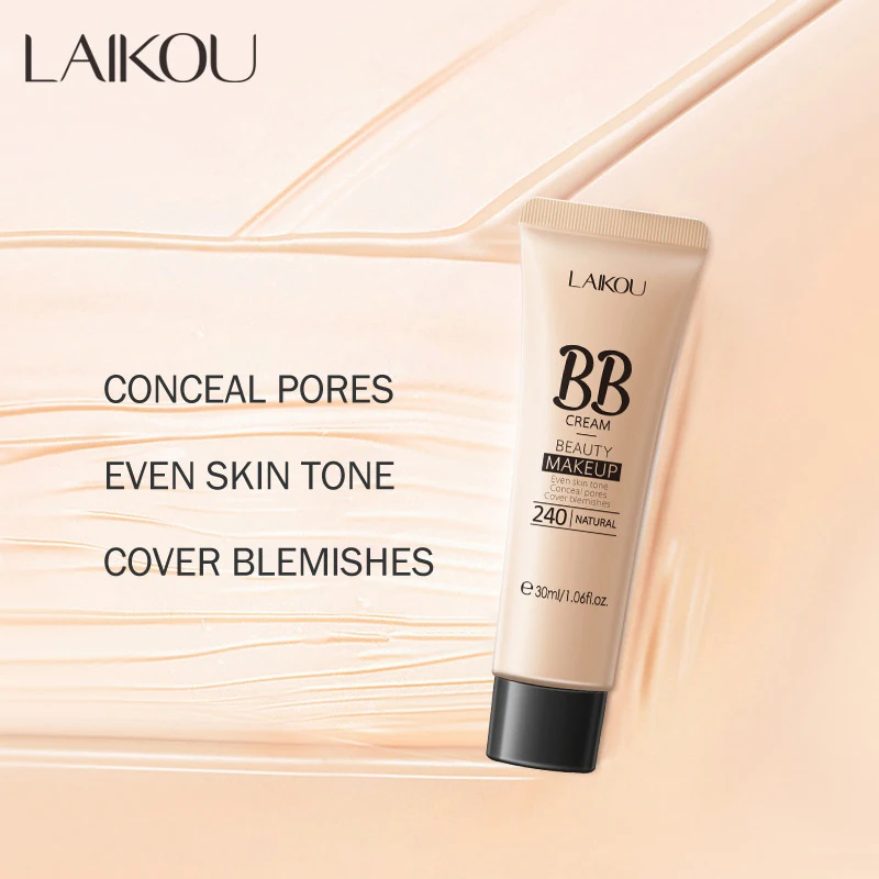 

BB Cream Brighten Even Skin Tone Liquid Foundation Moisturizing Hydrating Concealer Cover Blemishes Concel Pores Makeup TSLM1