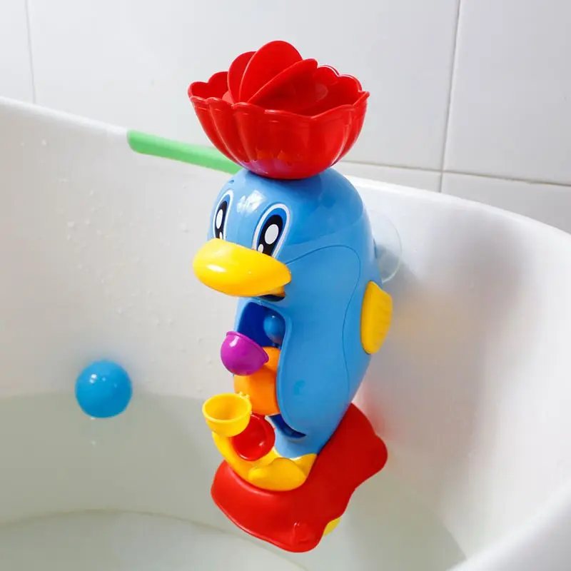 Kids Shower Bath Toys Cute Yellow Duck Waterwheel Elephant Toys Baby Faucet Bathing Water Spray Tool Dabbling Toy Baby Toys
