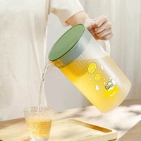 food grade plastic cold kettle lemon juice fruit teapot drinkware durable use flat design saves space cute gift for home