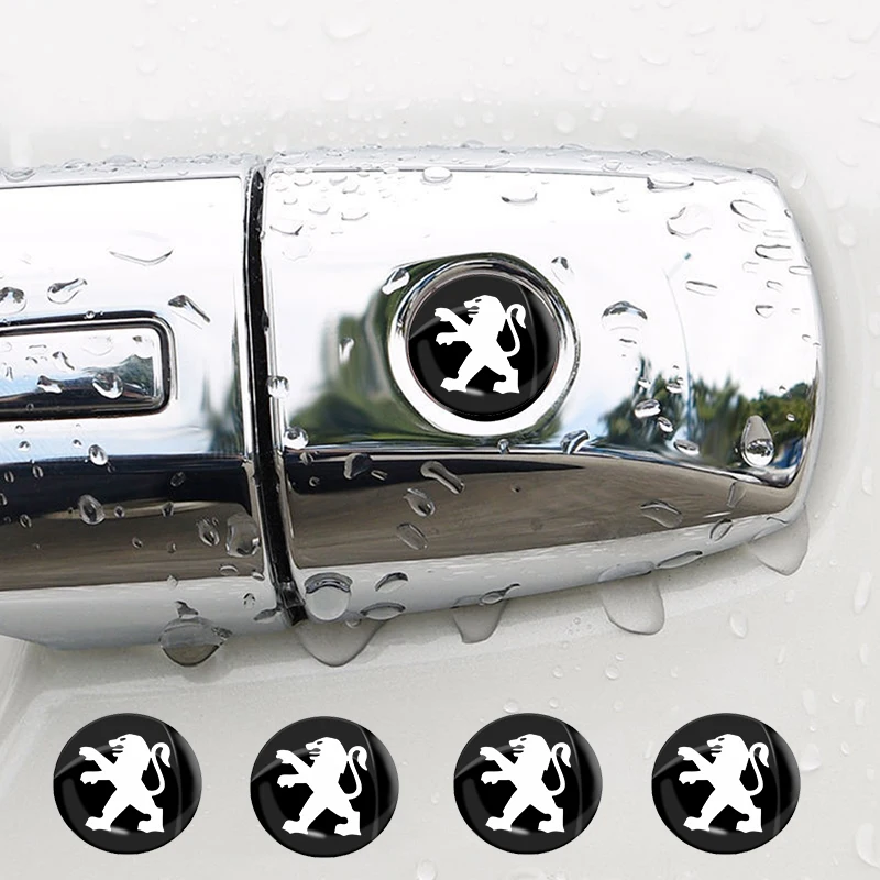 

4Pcs 15mm Car Lock Keyhole Stickers Decoration Protection For Peugeot 206 307 308 3008 207 208 407 508 2008 5008 107 106 205 301
