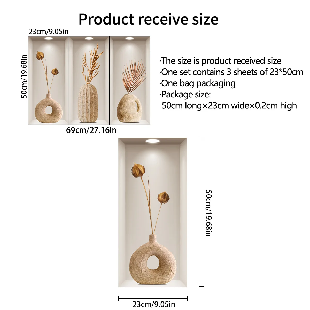Искусственная фотография фотообои в горшке сухие гостиной спальни украшение для
