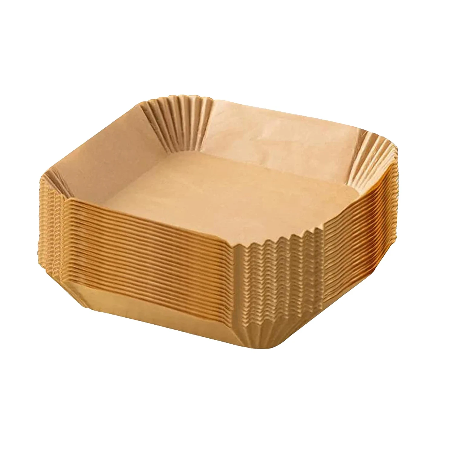 

100 Pcs 6.3 Inch Air Fryer Liner Wood Pulp Paper Wood Pulp Paper Square Steamer Paper for Air Fryer Steaming Basket A