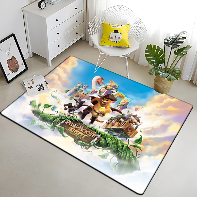 

Puss in Boots Art Printed Carpet for Living Room Large Area Rug Soft Mat E-sports Chair Carpets Alfombra Gifts Dropshopping