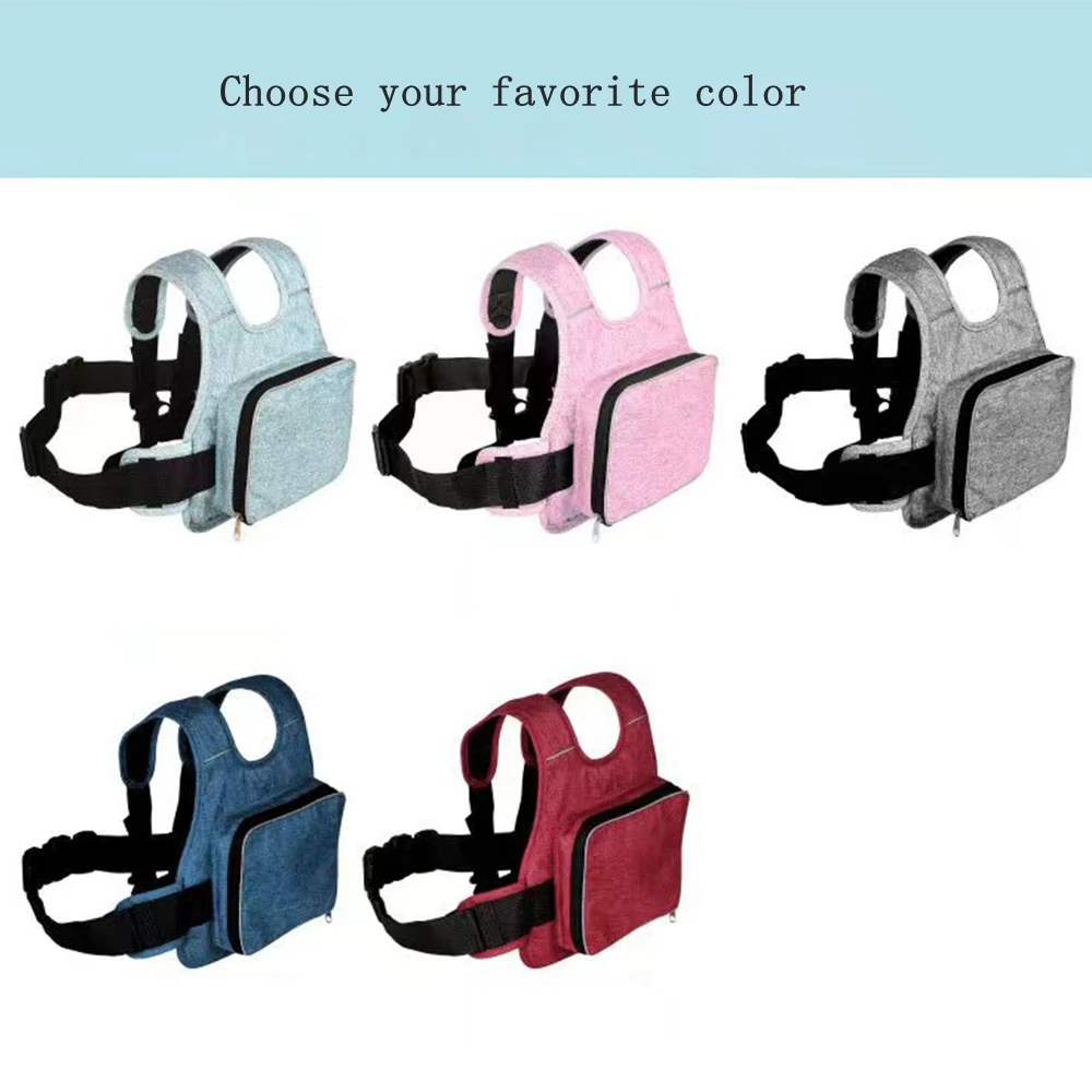 Motorcycle Safety Belt for Kids with Storage Bag Rear Seat Grab Handle Strap Harness Adjustable Child Reflective Strip