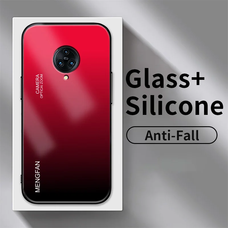 

For vivo NEX 3 S6 S1 Prime Z1 Pro Y7S Y9S Z1X Z5X V17 Russia iQOO Neo 11 Case Dark Gradient Tempered Glass Phone Cover Shell