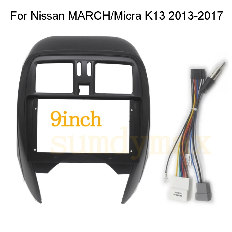 

9INCH Car Radio Fascia for Nissan MARCH Micra K13 2013-2017 Stereo Panel Dashboard Installation Trim Kit DVD Frame Bezel