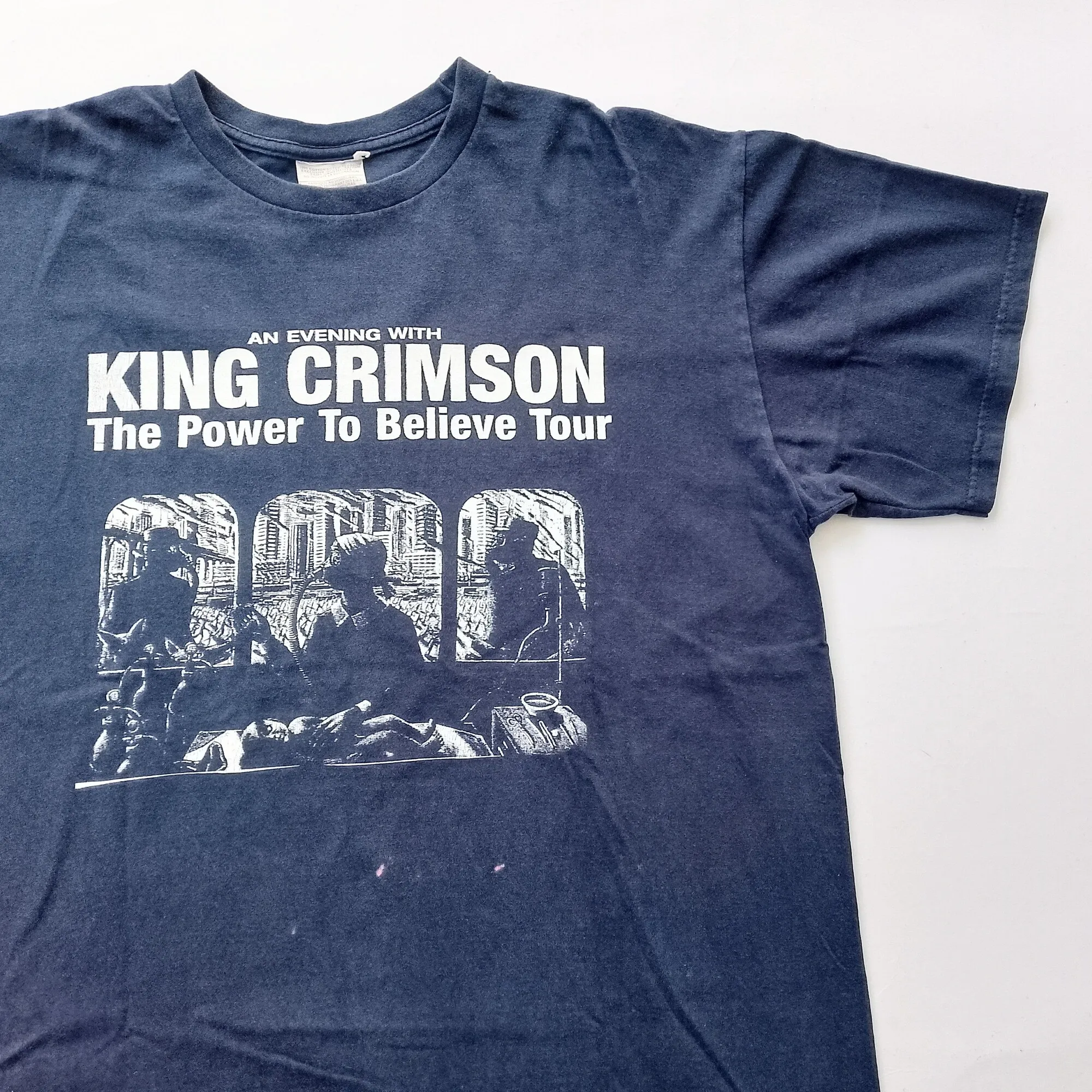 Винтажная Футболка 2002 King темно-красного цвета с надписью Power To Believe размер L (Ш 23 5 x