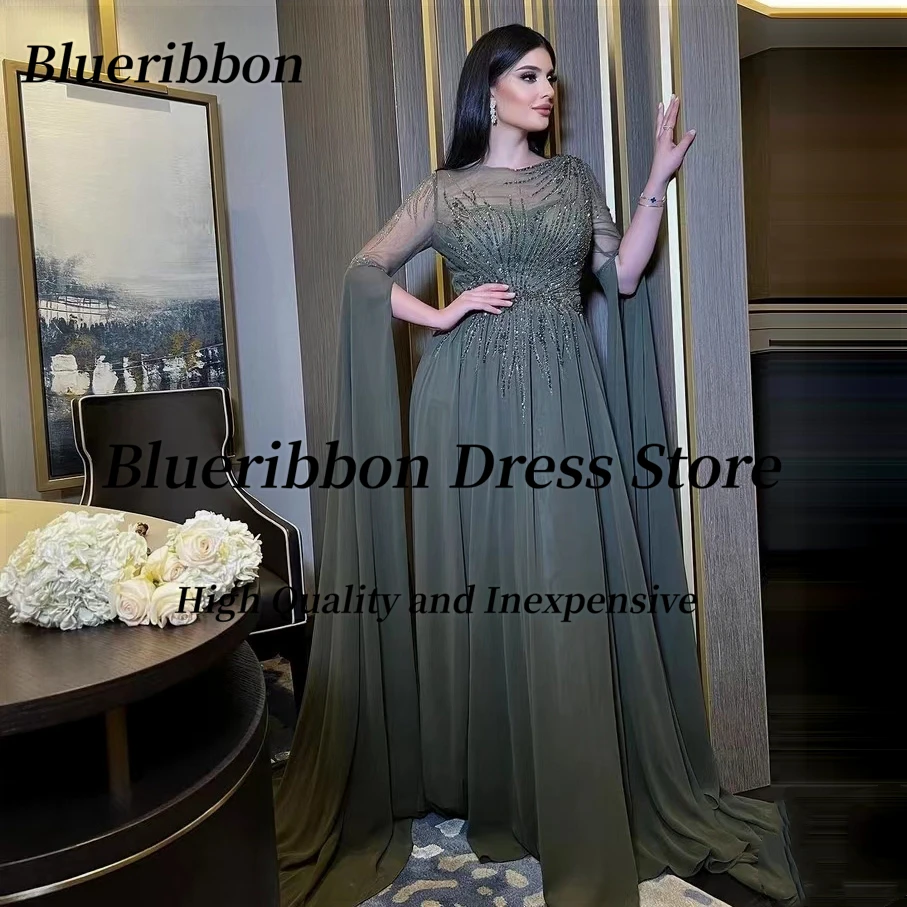 Женское вечернее платье с длинным рукавом Blueribbon Aso Ebi для выпускного вечера