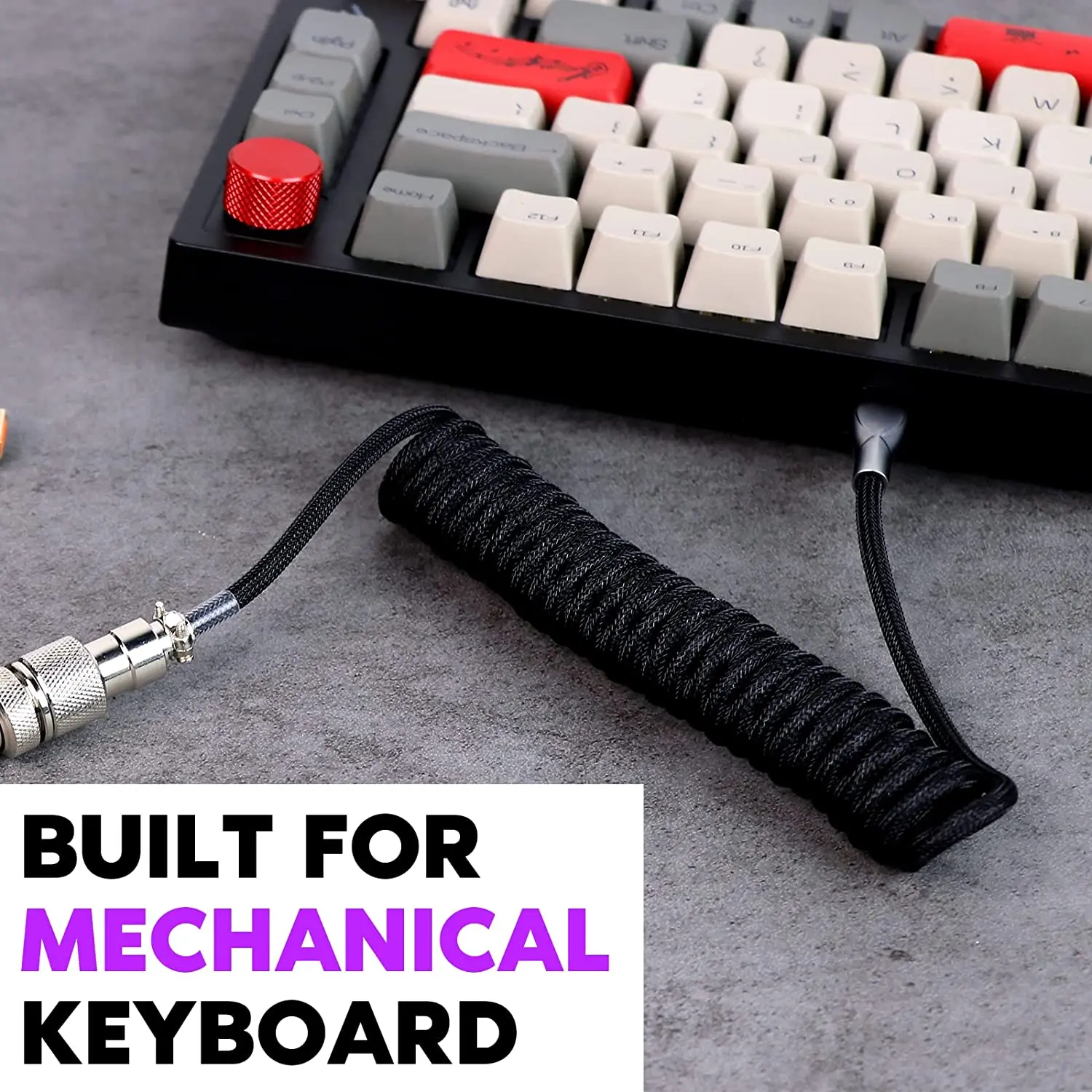 Фото Плетеная смесь для игровой клавиатуры м спиральный кабель Type-C на USB A для механической клавиатуры с отсоединяемым разъемом авиатора №3