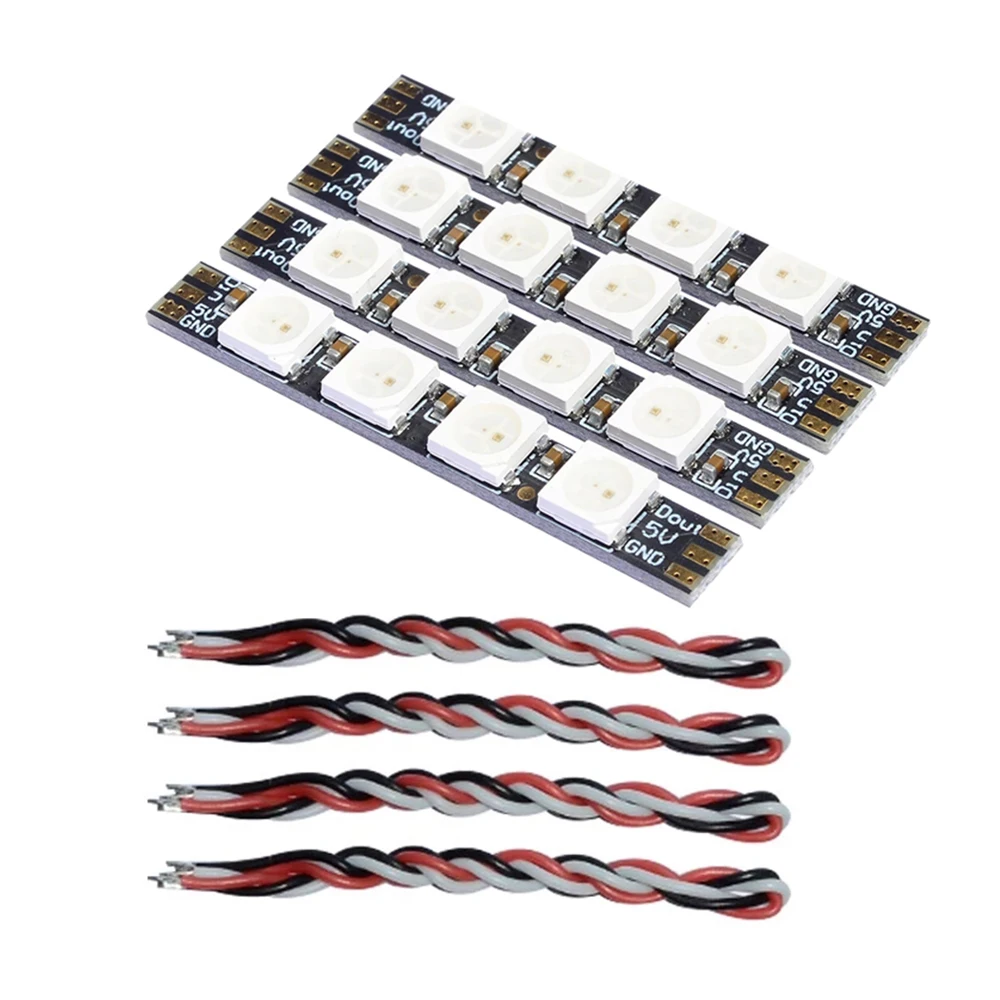 PandaRC LED Controller LED0539 FPV RGB Led Strip 5V Programmable LED Control Module with 4 Lamp Beads For RC FPV Drone