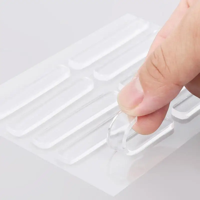 

Door Stopper Wall Protector 10pcs Clear Bumper Strip Silicone No Trace Quiet Door Stop Strip Self Adhesive Door Handle Protector