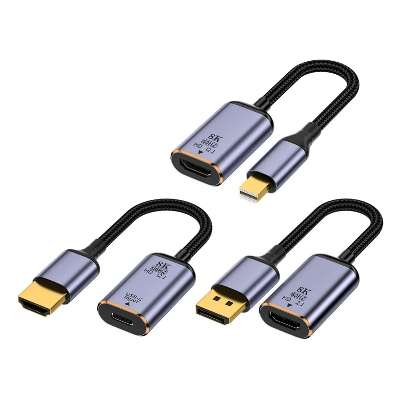 

Адаптер HDMI-совместимый с мужским и женским кабелем, адаптер 8K 60 Гц, передача стабильного сигнала высокой четкости, преобразователь USB C P8DC