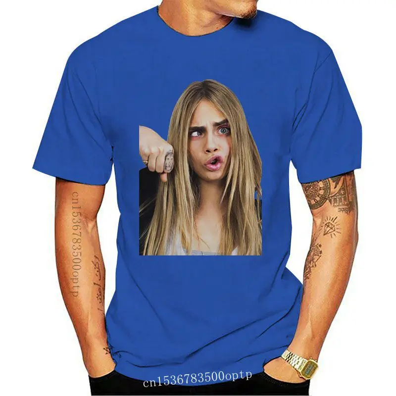 

Camiseta de Cara Delevingne Crazy para hombre, ropa informal de talla de EE. UU. Em1, estilo de verano, novedad de 2021