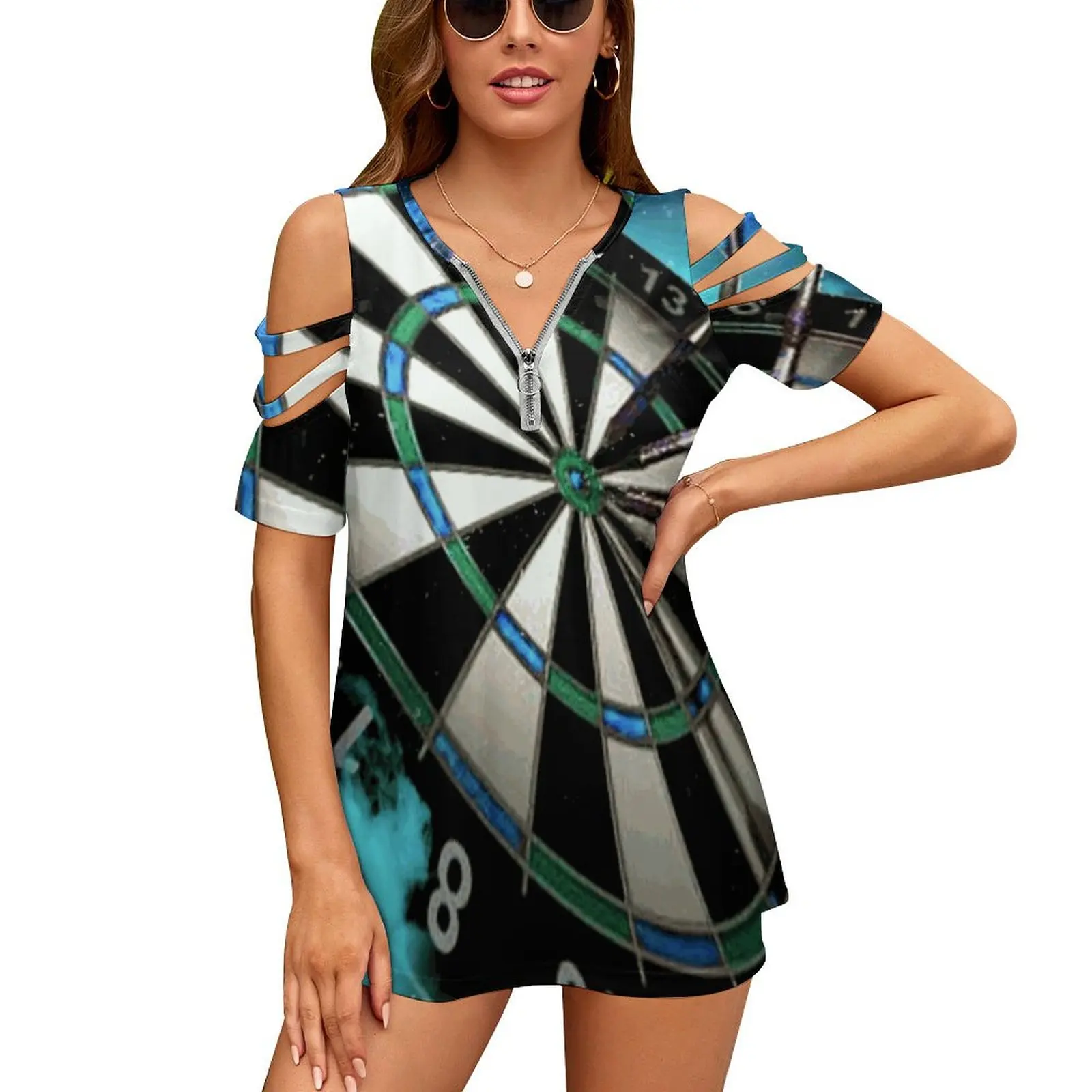 

Женская Винтажная Футболка с принтом, на молнии