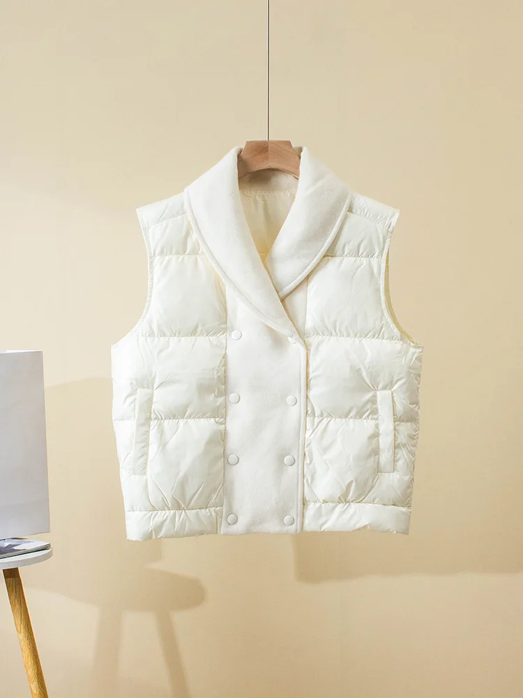 Женский пуховой жилет новинка сезона осень-зима 2024 однобортная Свободная