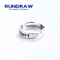 rundraw fashion women letter ring openwork simple silver color rings engagement wedding romantic gift party jewelry anillos