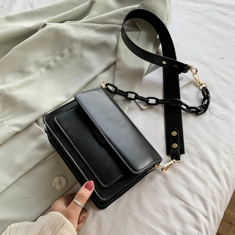 

Chain Design New Mini PU Leather Flap Bags for Women 2022 Hit Summer Lady Shoulder Handbag Female Fashion Cross Body Bag