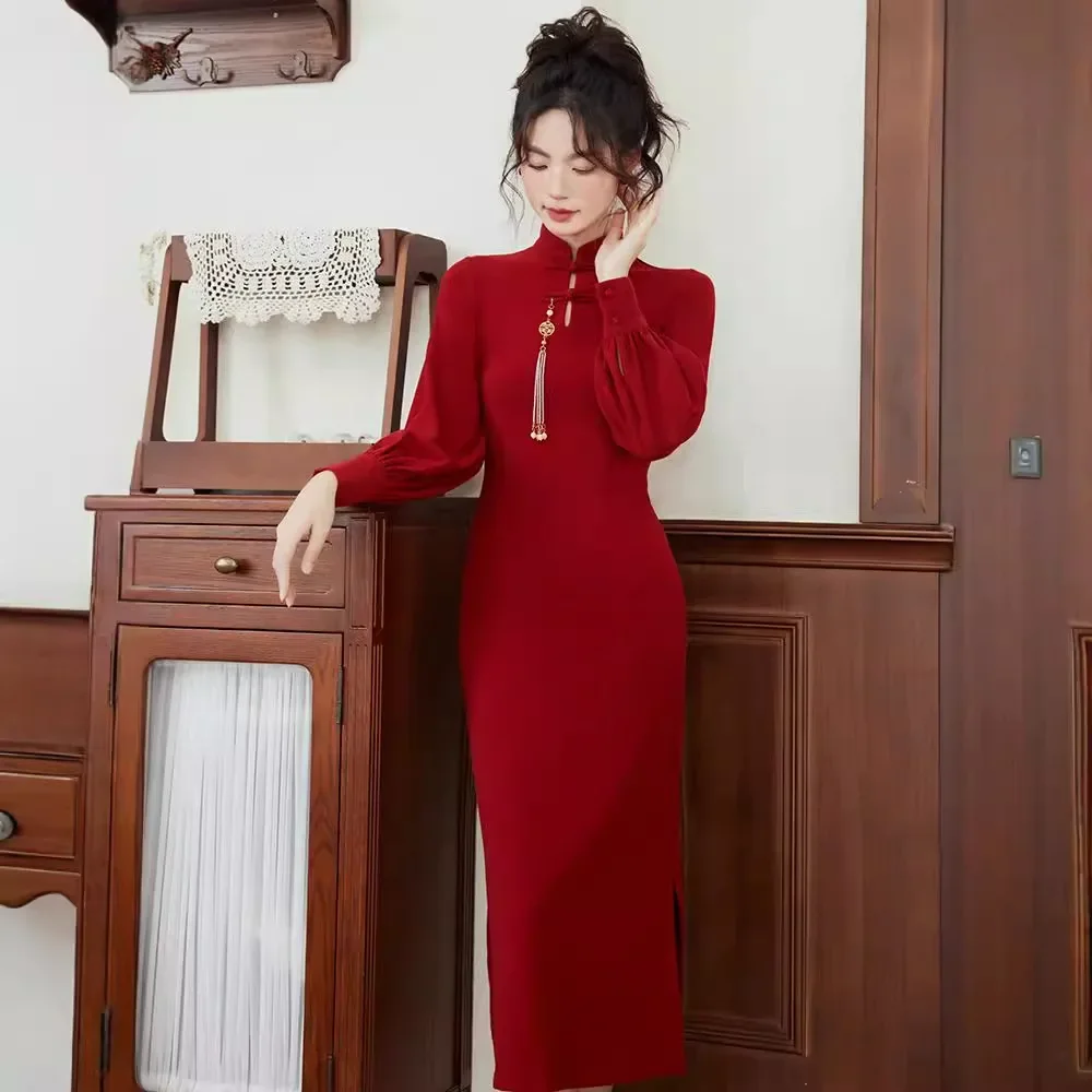 Китайское свадебное платье 2023 новый стиль утреннее осенне-зимнее подружки