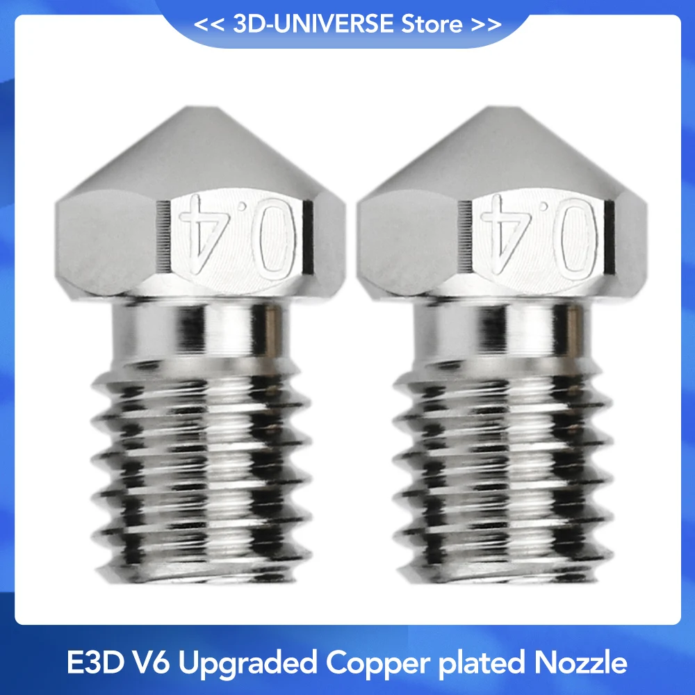 

High Quality E3D V6 copper plated Nozzle 0.25 0.4 0.6 0.8mm For 3D Printer Hotend Extruder ender 3 CR10 Titan Extruder