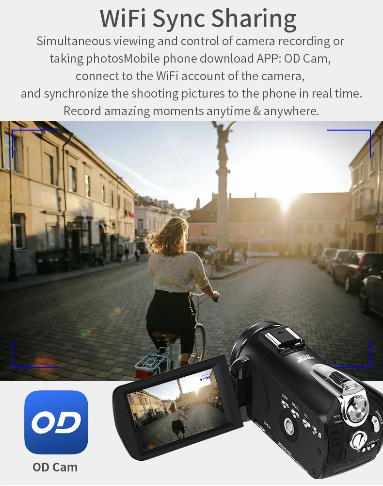 Видеокамера Ordro AZ30 4K 60FPS с инфракрасным ночным видением