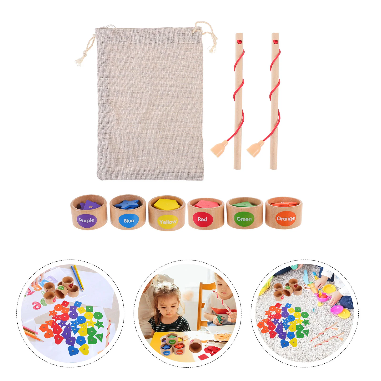 

Children's Toys Kids Playthings Puzzle Shapes Sorting Magnet Montessori Color Cognition