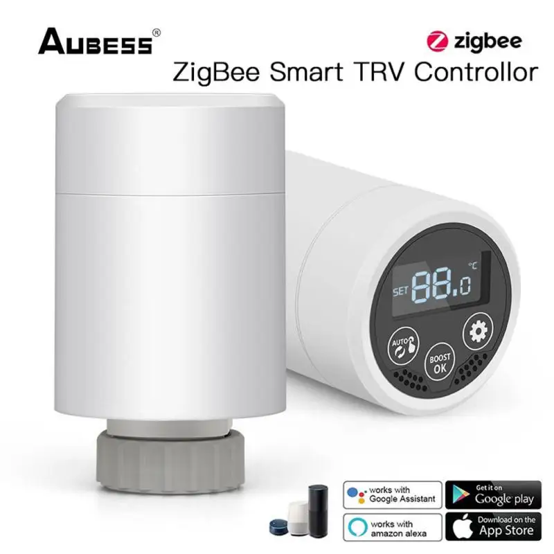 

Термостат Aubess Tuya ZigBee с приводом радиатора, умный термостатический клапан с поддержкой Alexa и Google Home