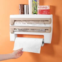 paper towel holder cling film cutting holder tin foil paper dividing box storage rack sauce bottle shelf kitchen accessories