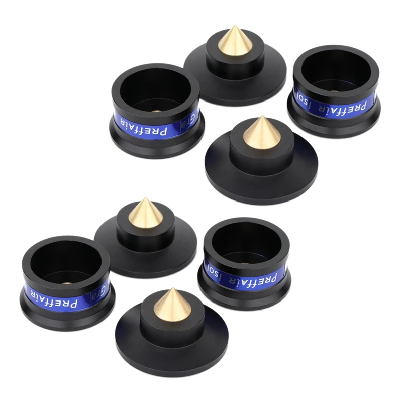 8 PCS Speaker Amplifier Shock Spikes Isolation Feet Stand Pad For Turntable Amplifier CD DAC Recorder(Black)