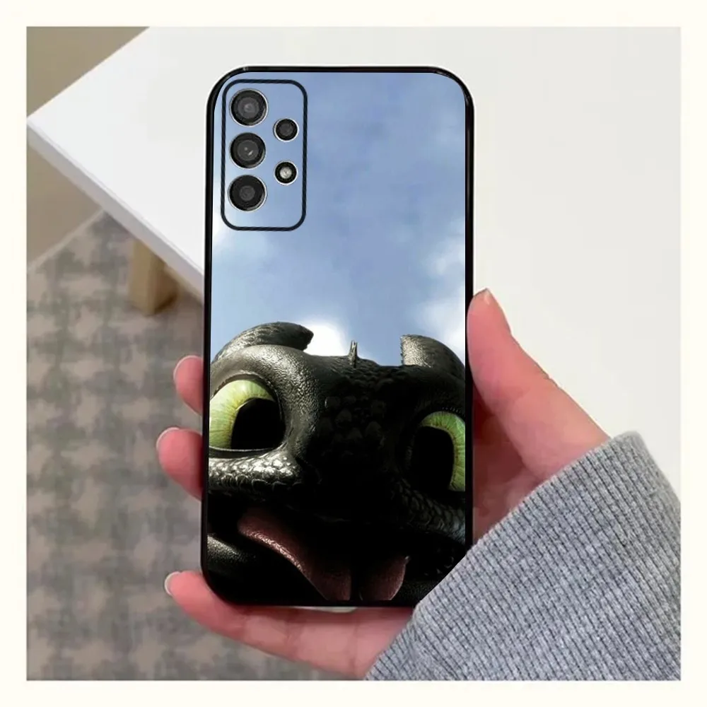 Фото Милый чехол для телефона T-Toothless-S H-HTTYD для Samsung Galaxy A20, A21s, A22, A31, A32, A52, A53, A72, 73, A80, A91 Мягкий черный чехол №3