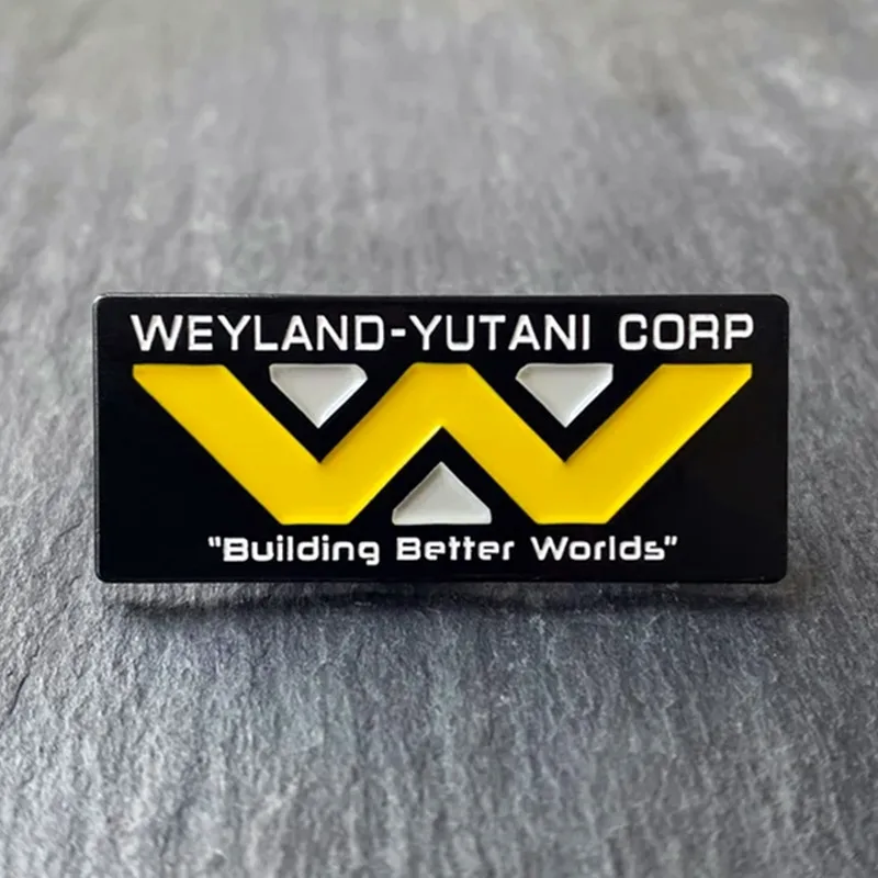 Weyland Yutani Corp Enamel Brooch Building Better Worlds Lapel Pin W Logo Badge Horror Movie Fans Jewelry