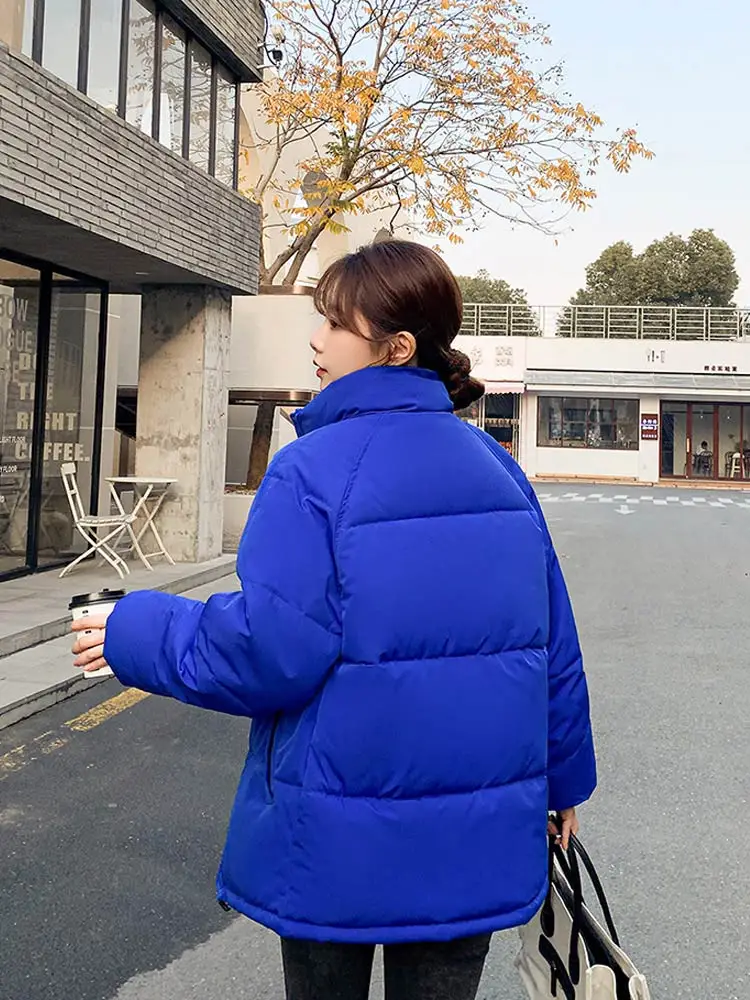Vielleicht 2022 Cotton Padded Jacket New Stand Collar Down Winter Jacket Women Thick Warm Parkas Female Winter Coat Outerwear