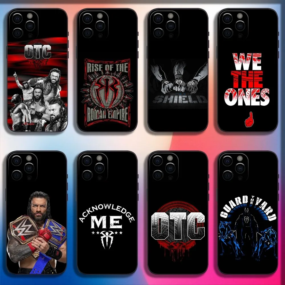 Чехол для телефона R-Roman R-Reigns Wrestler iPhone 16 15 14 13 12 11 Pro X XS Max XR Plus мини-мягкий черный