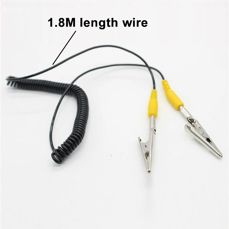 

2 шт., антистатический заземляющий провод, электростатическая заземляющая пряжка, антистатическая накладка, зажим для заземляющего кабеля для ремонта, заземляющий провод ESD