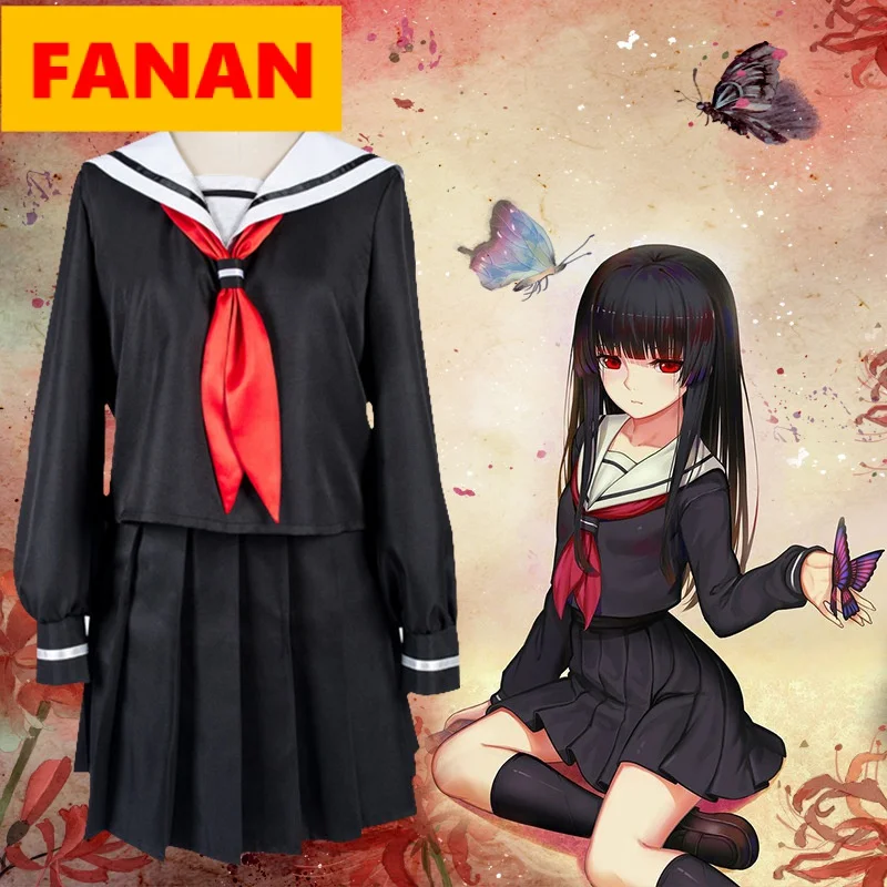 

Jigoku Shoujo Enma Ai летний матросский костюм JK школьная форма для студентов тканевые топы Юбки Аниме косплей костюмы