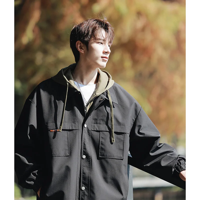 Куртка мужская легкая с капюшоном дышащая мягкая верхняя одежда тонкая