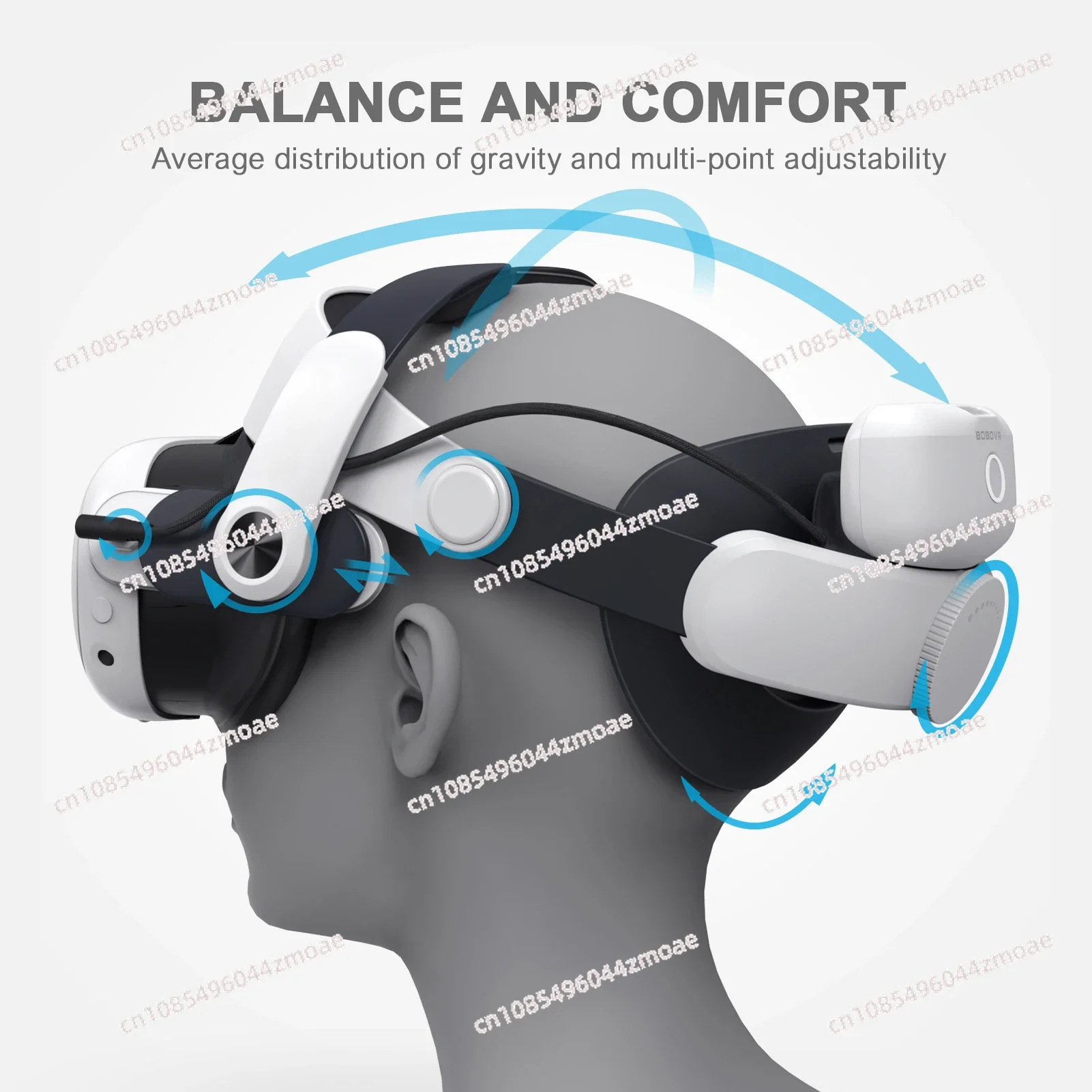 Фото M3 Pro совместим с аккумуляторным блоком и оголовным ремнем для VR-гарнитуры Meta Quest 3. №3
