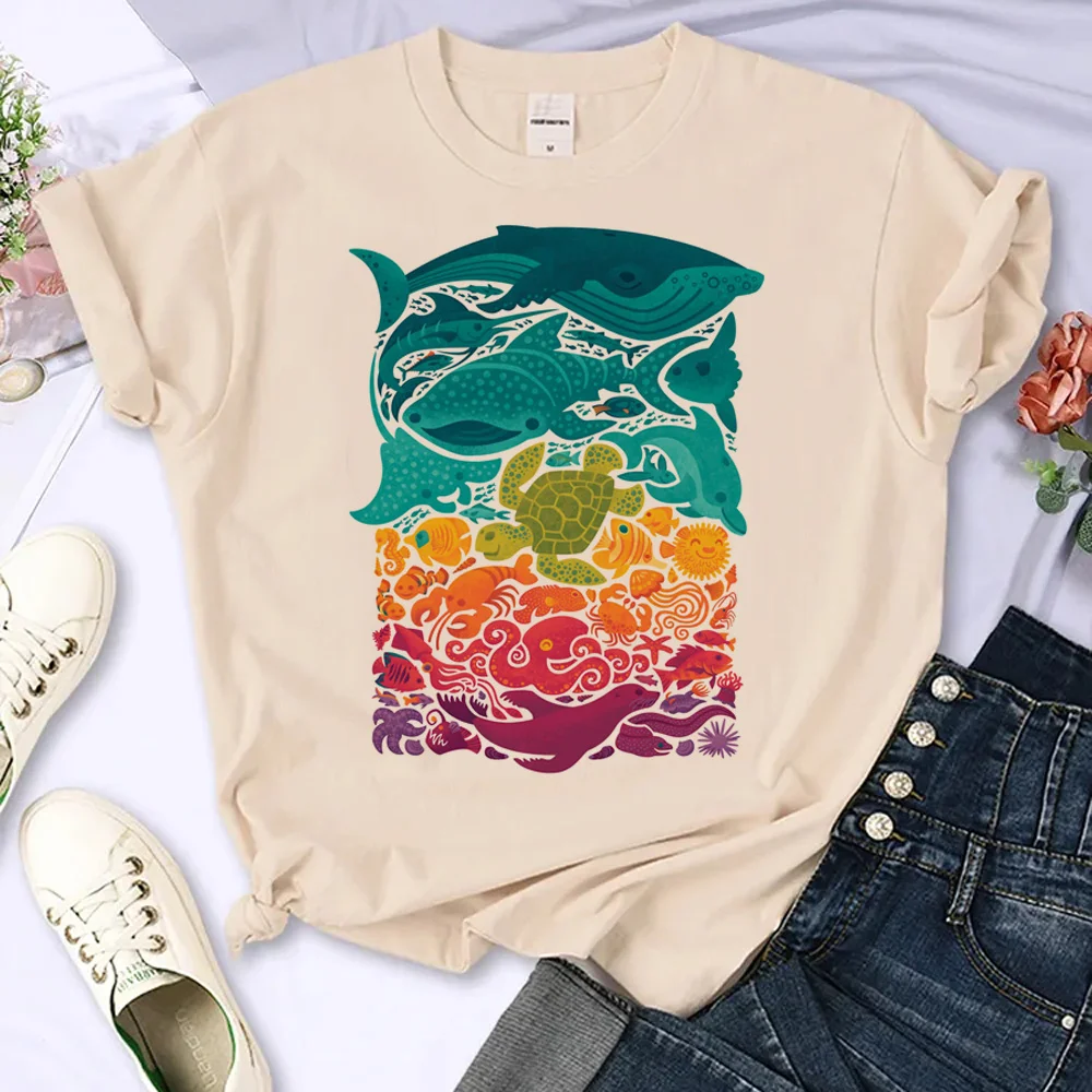 Топ водный спектр для женщин манга Японская уличная одежда футболка женская